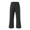 NineFit Basics Capri Pants for Women Women 2024 Summer Casual Drawstring Elastic High Waist Wide Leg Linen Hiking Cropped Yoga Pants, Medium, A01_black view 3