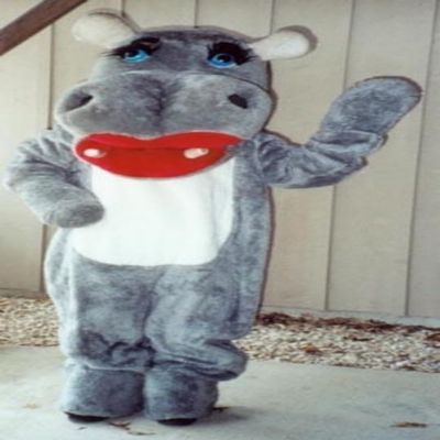 Charming Hippo Mascot Costume Adult Size for Men & Women with Built-in Fan Inside the Head