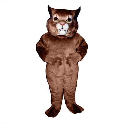 Brown Wildcat Mascot Costume Adult Size for Men & Women with Built-in Fan Inside the Head