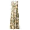 NineFit Basics Sundresses for Women Round Neck Casual Floral Print Long Dress Cotton Linen Beach Flowy Dresses with Pockets Sundress with Sleeves for Women Beach Vacation Pink DressXX-Large,4-Green view 3