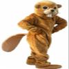 Cute Brown Beaver Mascot Costume Adult Size for Men & Women with Built-in Fan Inside the Head view 1