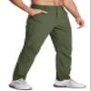 MAGCOMSEN Hiking Pants for Men Lightweight Water-Resistant Stretch Pants with Pockets for Travel Fishing Work Army Green view 1