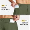 MAGCOMSEN Hiking Pants for Men Lightweight Water-Resistant Stretch Pants with Pockets for Travel Fishing Work Army Green view 3