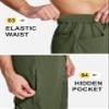 MAGCOMSEN Hiking Pants for Men Lightweight Water-Resistant Stretch Pants with Pockets for Travel Fishing Work Army Green view 4