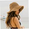 CUCUFA Women Beach Hat Summer Ladies Straw Sun Hat Foldable Wide Brim Straw Hat for Women Summer Hat Khaki, Ladies Straw Sun Hat view 3