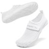Racqua Women Water Shoes Lightweight Aqua Shoes Quick-Dry Swim Shoes Non-Slip Beach Shoes Poor Shoes White 10.5 Women/9.5 Men view 3