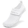 Racqua Women Water Shoes Lightweight Aqua Shoes Quick-Dry Swim Shoes Non-Slip Beach Shoes Poor Shoes White 10.5 Women/9.5 Men view 4