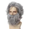 STfantasy Mens Wig Long Wavy Mid Length Synthetic Hair for Male Cosplay Winter Soldier Costume (Grey) view 3