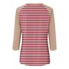 3/4 Sleeve Tops for Women Raglan Striped Summer Crew Neck T Shirts Dressy Casual Contrast Layering Blouses 2025 Loose Fitting Three Quarter Sleeve Vacation Workout Tunic Tops Raglan Shirt Women Red view 3