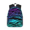DRTGEDS Purple Blue Green Camouflage Zebra Stripes Backpack For Men Women, Canvas Shoulder Rucksack Carry-On Travel Backpack view 1