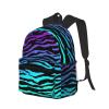 DRTGEDS Purple Blue Green Camouflage Zebra Stripes Backpack For Men Women, Canvas Shoulder Rucksack Carry-On Travel Backpack view 2