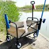 KTGCOZS Pack of 1 Fishing Rod Holder for Folding Wagon Carts Garden Carts Fishing Pole Rod Rack Rest Without Drilling Required (White) view 4