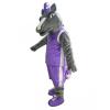 Eye-Catching Gray Mustang Horse Mascot Costume with Stylish Purple Vest - Perfect for Events and Entertainment view 1