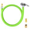 GODESON 31" Tire Inflator Hose Adapter & Converting Nut,Air Chuck with Green Rubber Hose and Presta Valve Adaptor, Schrader Valve Adapter for Tire Pump's Twist On Convert to Lock On Connection