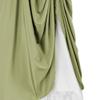 Generic Women's Asymmetrical Split Slit Skirt Ruched Hight Waist Bodycon Midi Skirt Flowy Long Pleated Skirt Dress (Large,Green) view 3