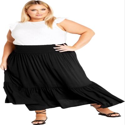 Avenue Women's Plus Size Isla Skirt Black