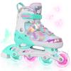 MammyGol Adjustable Inline Skates for Girls Boys Ages 4-12 with Light up Wheels & Butterfly Design  Vibrant Flashing Roller Skates, Perfect Beginner Skates for Kids Youth view 1