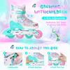 MammyGol Adjustable Inline Skates for Girls Boys Ages 4-12 with Light up Wheels & Butterfly Design  Vibrant Flashing Roller Skates, Perfect Beginner Skates for Kids Youth view 2