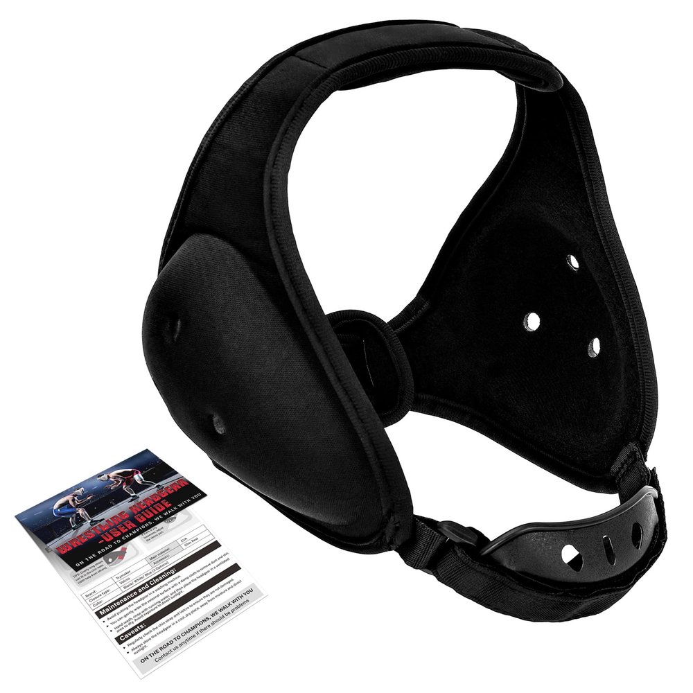 Trymaker Wrestling Headgear, Youth Head Gear with Chin Cup, Sorf Ear Guard for Men, MMA, Jiu-Jitsu (Head Under 21", Ages 59)