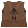 winying Mens Pirate Vest Halloween Carnival Party Cosplay Costume Medieval Vintage Waistcoat Jacket Coffee XX-Large view 3