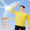 Boladeci SPF Men's Long Sleeve Swim Shirts Tops UPF 50+ Sun UV Protection Summer Fishing Workout Rash Guard T-Shirts (Yellow) view 3