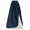 Women's Asymmetrical Split Slit Skirt Ruched Hight Waist Bodycon Midi Skirt Flowy Long Pleated Skirt Dress (Large,Dark Blue) view 1