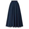 Women's Asymmetrical Split Slit Skirt Ruched Hight Waist Bodycon Midi Skirt Flowy Long Pleated Skirt Dress (Large,Dark Blue) view 2