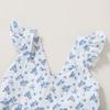 YOUNGER TREE Toddler Baby Girl Dress Summer Outfits Flutter Sleeve Smocked Dress Kids Causal Boho Dresses Clothes (3-4T, Elegant Blue Dress) view 4
