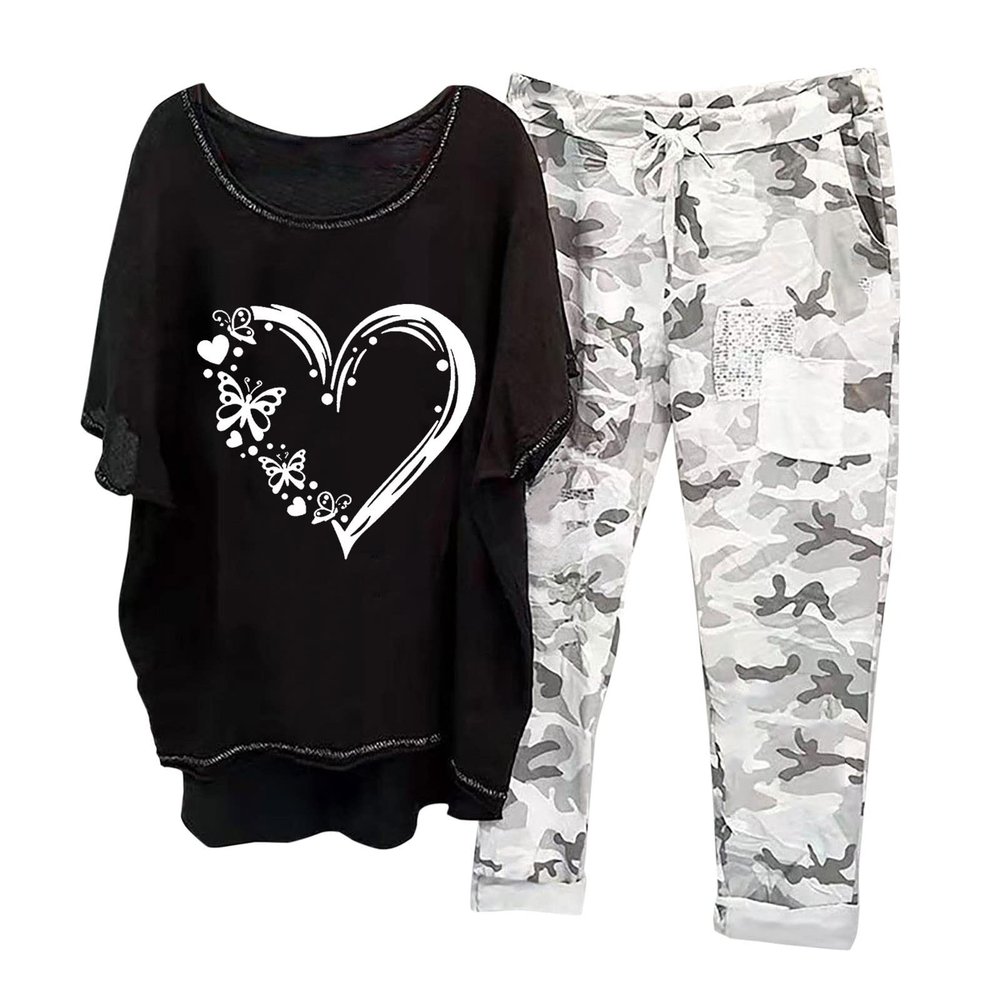 SMIDOW Womens Plus Size 2 Piece Travel Outfits 2024 Loose Cotton Linen Lounge Sets Summer Casual Jogger Sets Pants Suit