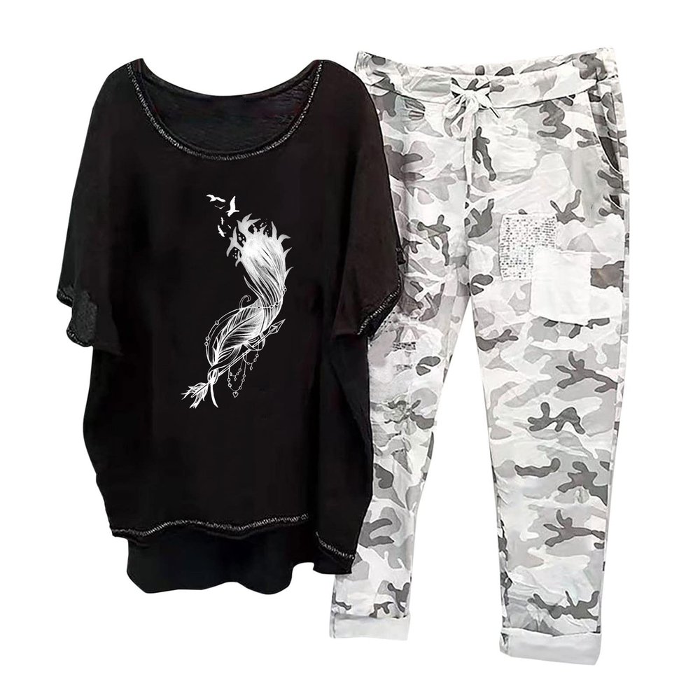 SMIDOW Womens Plus Size 2 Piece Travel Outfits 2024 Loose Cotton Linen Lounge Sets Summer Casual Jogger Sets Pants Suit