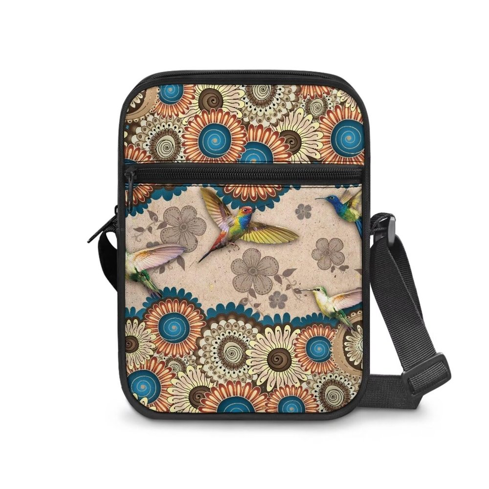 YECARYPOD Boho Hummingbird Fashion Crossbody Shoulder Purse Casual Sling Bags Messenger Bag for Women Teens Crossbody Travel Multipurpose Daypacks