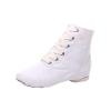 NineFit Basics Unisex Kids Lace-up Jazz Dance Shoes Canvas Sneakers Soft Leather Split Sole Ballet Boots for Girls (White, 2 Big Kids) view 1