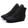 NineFit Basics Unisex Kids Lace-up Jazz Dance Shoes Canvas Sneakers Soft Leather Split Sole Ballet Boots for Girls (Black, 2 Big Kids) view 4