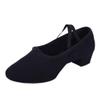 NineFit Basics Womens Latin Dance Shoes Close Toe Beginner Ballroom Dance Practice Shoes Low Heel Canvas Tango Teaching (Black, 8) view 1