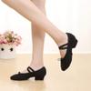 NineFit Basics Womens Latin Dance Shoes Close Toe Beginner Ballroom Dance Practice Shoes Low Heel Canvas Tango Teaching (Black, 8) view 3