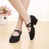 NineFit Basics Womens Latin Dance Shoes Close Toe Beginner Ballroom Dance Practice Shoes Low Heel Canvas Tango Teaching (Black, 8) view 4