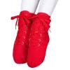 Unisex Kids Lace-up Jazz Dance Shoes Canvas Sneakers Soft Leather Split Sole Ballet Boots for (Red, 11 Little Child) view 2