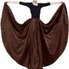 Backgarden Ladies 20 Yard Elegant Satin Long Full Skirt for Ballroom Belly Dance Performance Costume Dress Coffee Brown view 1