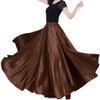 Backgarden Ladies 20 Yard Elegant Satin Long Full Skirt for Ballroom Belly Dance Performance Costume Dress Coffee Brown view 2