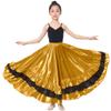 30" Girls Gold Black Ruffles Layers Satin Long Dance Skirt Dance Wear view 1