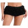 Agoky Women's Lolita Bloomers Tiered Mesh Multi-Layer Ruffles Pumpkin Pants Security Shorts Pant Black Small