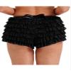 Agoky Women's Lolita Bloomers Tiered Mesh Multi-Layer Ruffles Pumpkin Pants Security Shorts Pant Black Small view 2