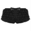 Agoky Women's Lolita Bloomers Tiered Mesh Multi-Layer Ruffles Pumpkin Pants Security Shorts Pant Black Medium view 4