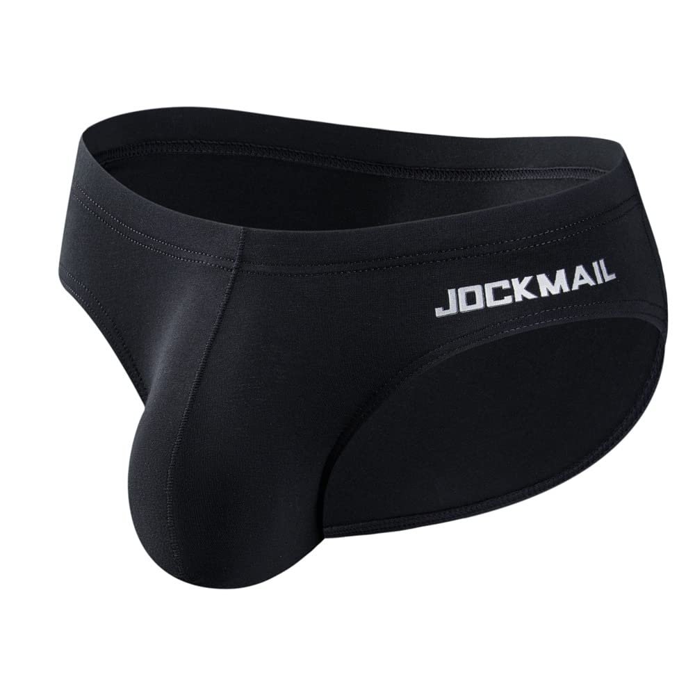 JOCKMAIL Mens Briefs Underwear Men's Cotton Brief Breathable Soft Briefs Sports Underwear for Men (US, Alpha, X-Large, Regular, Regular, 396Black)