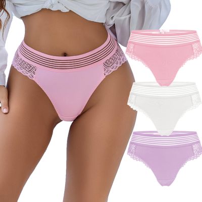 Avidlove Sexy Underwear for Women Lace Panties Cheeky Hipster Underwear Stretch Briefs 3 Packs