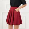 Generic Women's Pleated Tennis Skirts Casual Athletic Layered Ruffle Mini Skirts with Shorts Pockets for Running Workout (3X-Large,Red) view 2