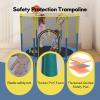 Sedeke 72" Trampoline for Kids with Net, 6 FT Indoor & Outdoor Small Toddler Trampoline with Basketball Hoop & Dart Board for Ages 1-8, Birthday Gifts for Boys & Girls, Baby Toddler Christmas Toys view 3