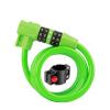 Fay Bless Dual Unlock Bike Anti-Theft Lock - Road/Mountain Dual Use, Five-Digit Password, Steel Cable Loop (Green Lock Without Light) view 1
