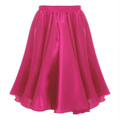 CHICTRY Kids Girl Long Full Circle Ballroom Dance Skirt Flamenco Cha Cha Latin Dancewear Long Maxi Skirt Hot Pink A 7-8 Years