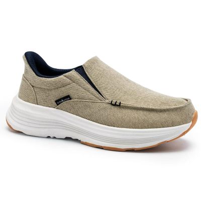 Men's Orthopedic Loafers Slip On: Ultralight Shoes, Plantar Fasciitis Loafers with Soft Cushion Footbed, Shock Absorber Shoes for Heel and Foot Pain Relief Khaki Size 12